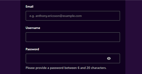 Register a new account Register a new account